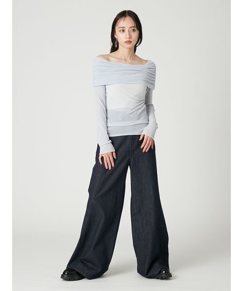 FRAY I.D(フレイアイディー)の「セミフレアローウエストデニムパンツ(デニムパンツ・レディース・ブルー/ブラウン/インディゴブルー・1/0)」の7枚目の写真