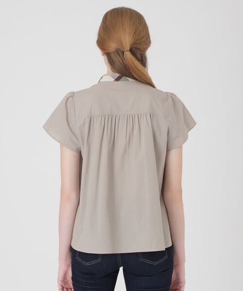 BLUE LABEL CRESTBRIDGE（ブルーレーベルクレストブリッジ）の「【一部店舗限定】クールドライリボンブラウス（シャツ/ブラウス・レディース・ブラウン/ベージュ系その他・38/36）」の6枚目の写真