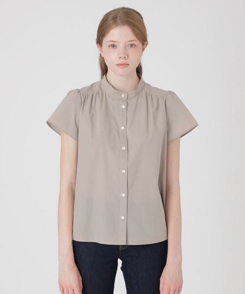 BLUE LABEL CRESTBRIDGE（ブルーレーベルクレストブリッジ）の「【一部店舗限定】クールドライリボンブラウス（シャツ/ブラウス・レディース・ブラウン/ベージュ系その他・38/36）」の7枚目の写真