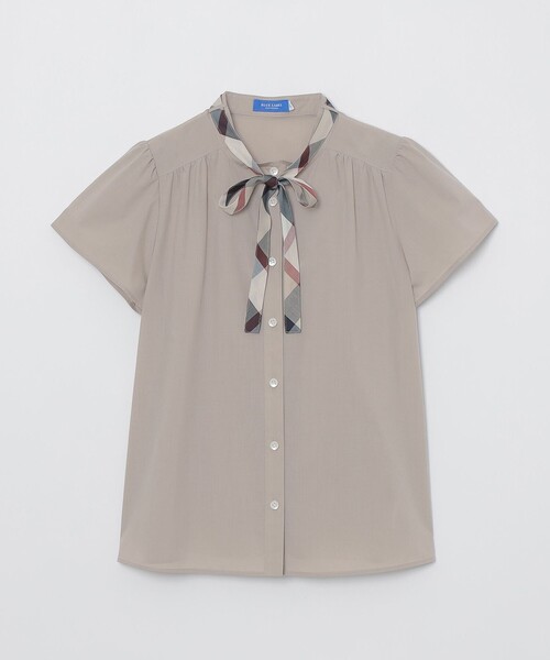 BLUE LABEL CRESTBRIDGE（ブルーレーベルクレストブリッジ）の「【一部店舗限定】クールドライリボンブラウス（シャツ/ブラウス・レディース・ブラウン/ベージュ系その他・38/36）」の8枚目の写真