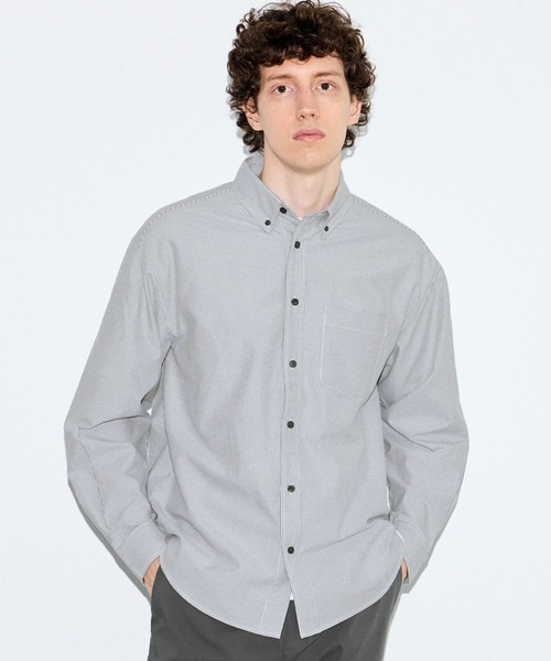 coca(coca)(コカ)の「オックスボタンダウンシャツ(シャツ/ブラウス・メンズ・B/ライトブルー/ブラック/A・L/M/XL)」の1枚目の写真