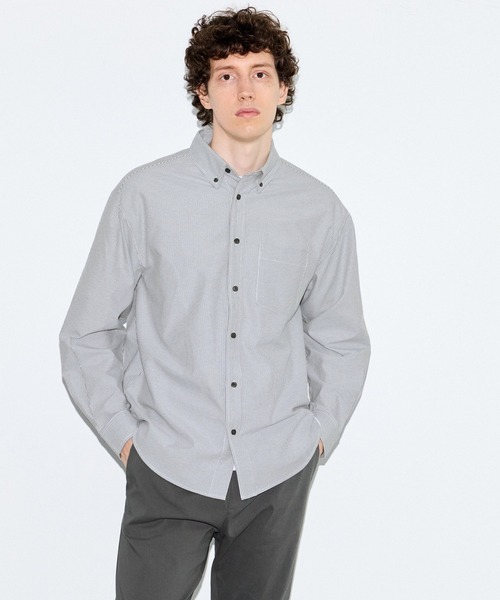 coca(coca)(コカ)の「オックスボタンダウンシャツ(シャツ/ブラウス・メンズ・B/ライトブルー/ブラック/A・L/M/XL)」の6枚目の写真