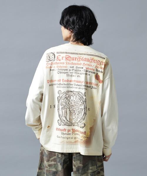 DANKE SCHON(ダンケシェーン)の「DankeSchon/ダンケシェーン/SPRAYBURN L/S TEE BIBLE(Tシャツ/カットソー・レディース・ホワイト系2/ベージュ・L/M)」の3枚目の写真