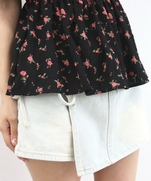 CECIL McBEE(セシルマクビー)の「花柄シャーリングブラウス(シャツ/ブラウス・レディース・ブラック/ライトグリーン/イエロー・MEDIUM)」の16枚目の写真