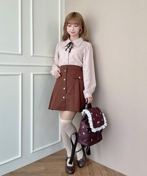 F i.n.t（フィント）の「レトロカラーリボンタイ付きブラウス/fint フィント（シャツ/ブラウス・レディース・ピンク/アイボリー・FREE）」の3枚目の写真