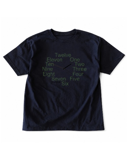 FreeZone（フリーゾーン）の「ワードクロックプリント オーバーサイズ半袖Tシャツ（Tシャツ/カットソー・メンズ・ネイビー/グレー/ホワイト/ブラック・F）」の4枚目の写真