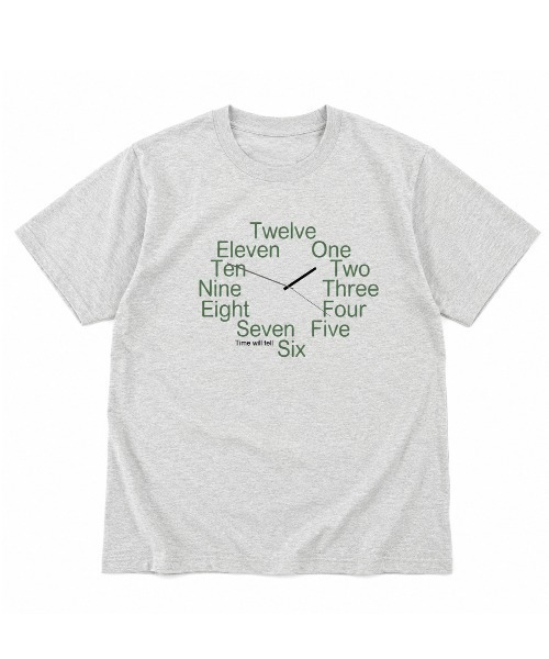 FreeZone（フリーゾーン）の「ワードクロックプリント オーバーサイズ半袖Tシャツ（Tシャツ/カットソー・メンズ・ネイビー/グレー/ホワイト/ブラック・F）」の3枚目の写真