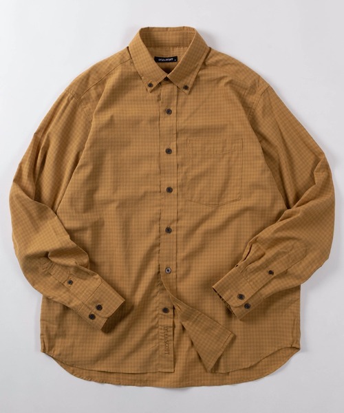 LYLE&SCOTT（ライルアンドスコット）の「【71】【LYLE & SCOTT/ライル&スコット】カーボンピーチ ボタンダウン シャツ/ロゴ刺繍/無地/チェック/ストライプ/ソフトタッチ/起毛/ユニセックス/レディース/メンズ（シャツ/ブラウス・メンズ・チャコールグレー/ワイン/カーキ系/マスタード/カーキ/ブラック・XL/L/M）」の6枚目の写真