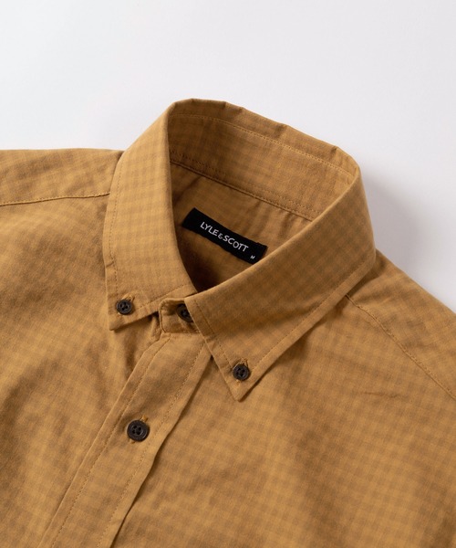 LYLE&SCOTT（ライルアンドスコット）の「【71】【LYLE & SCOTT/ライル&スコット】カーボンピーチ ボタンダウン シャツ/ロゴ刺繍/無地/チェック/ストライプ/ソフトタッチ/起毛/ユニセックス/レディース/メンズ（シャツ/ブラウス・メンズ・チャコールグレー/ワイン/カーキ系/マスタード/カーキ/ブラック・XL/L/M）」の8枚目の写真