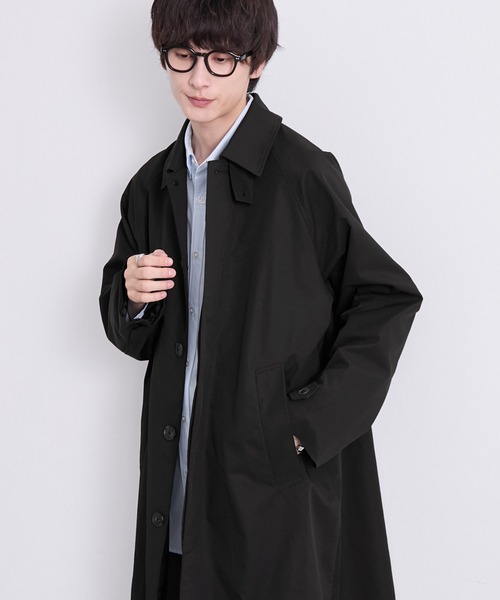 EMMA CLOTHES(エマクローズ)の「ツイルステンカラーロングコート〈UVカット〉(ステンカラーコート・メンズ・スミクロ/アイボリー・S/M/L)」の18枚目の写真
