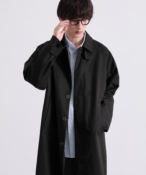 EMMA CLOTHES(エマクローズ)の「ツイルステンカラーロングコート〈UVカット〉(ステンカラーコート・メンズ・スミクロ/アイボリー・S/M/L)」の20枚目の写真