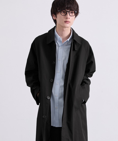 EMMA CLOTHES(エマクローズ)の「ツイルステンカラーロングコート〈UVカット〉(ステンカラーコート・メンズ・スミクロ/アイボリー・S/M/L)」の22枚目の写真