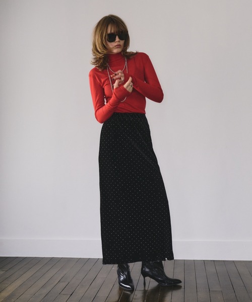 HANNE(アン)の「シャイニードットベロアスカート(スカート・レディース・ブラック/グレー・M/S)」の13枚目の写真
