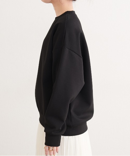 natural couture(ナチュラルクチュール)の「ポンチオーバーサイズスウェット(Tシャツ/カットソー・レディース・グレー/アイボリー/ブラック/ピンク・FREE)」の14枚目の写真
