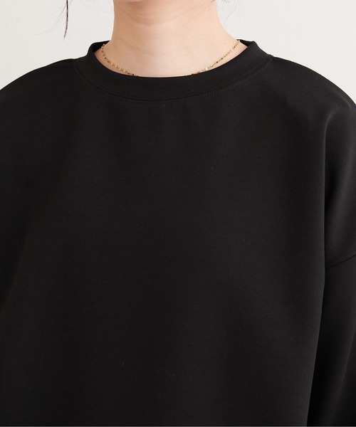 natural couture(ナチュラルクチュール)の「ポンチオーバーサイズスウェット(Tシャツ/カットソー・レディース・グレー/アイボリー/ブラック/ピンク・FREE)」の16枚目の写真