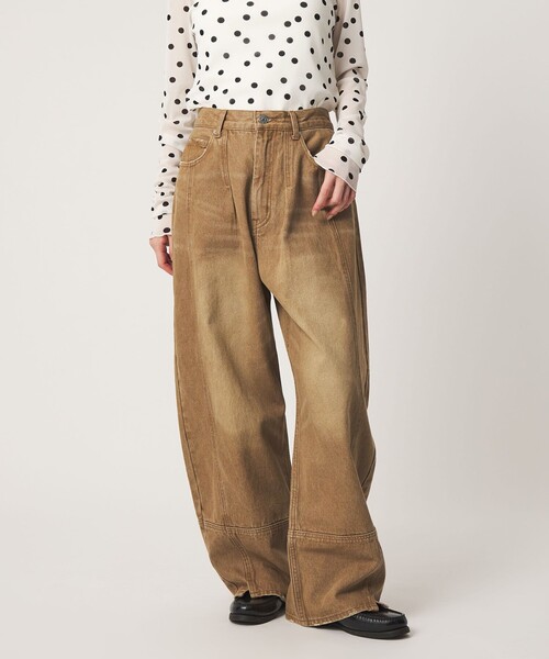CITEN（シテン）の「＜CITEN＞カラーデニムコクーンパンツ ベージュ（デニムパンツ・レディース・ベージュ・M/S）」の3枚目の写真