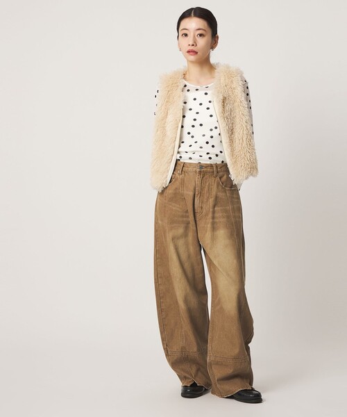 CITEN（シテン）の「＜CITEN＞カラーデニムコクーンパンツ ベージュ（デニムパンツ・レディース・ベージュ・M/S）」の4枚目の写真