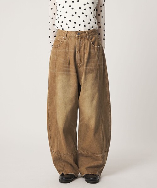 CITEN（シテン）の「＜CITEN＞カラーデニムコクーンパンツ ベージュ（デニムパンツ・レディース・ベージュ・M/S）」の5枚目の写真