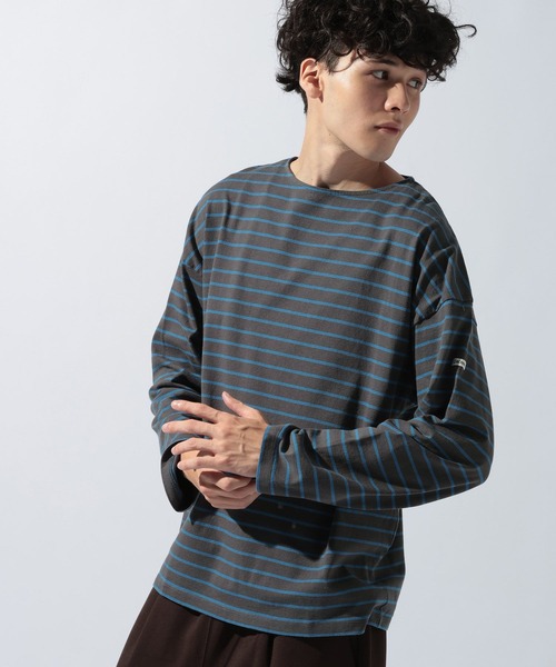 ORCIVAL(オーシバル)の「【ORCIVAL(オーシバル)】コットンジャージー クルーネック 長袖プルオーバー(Tシャツ/カットソー・メンズ・グリーン/ライトグレー/チャコール・MEDIUM)」の2枚目の写真