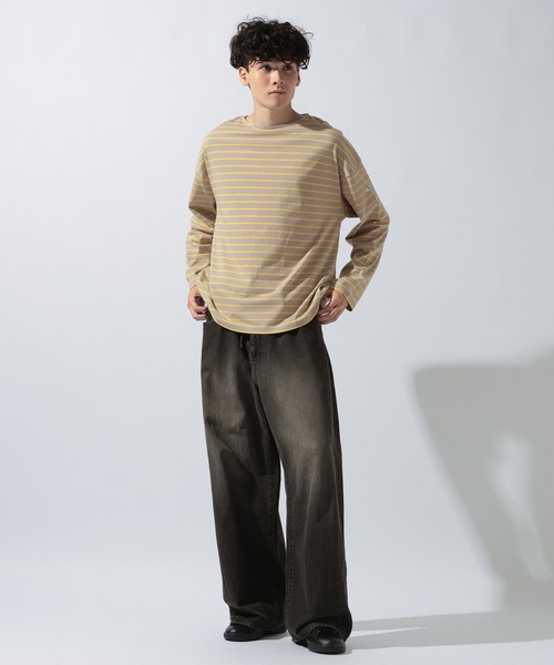 ORCIVAL(オーシバル)の「【ORCIVAL(オーシバル)】コットンジャージー クルーネック 長袖プルオーバー(Tシャツ/カットソー・メンズ・グリーン/ライトグレー/チャコール・MEDIUM)」の4枚目の写真
