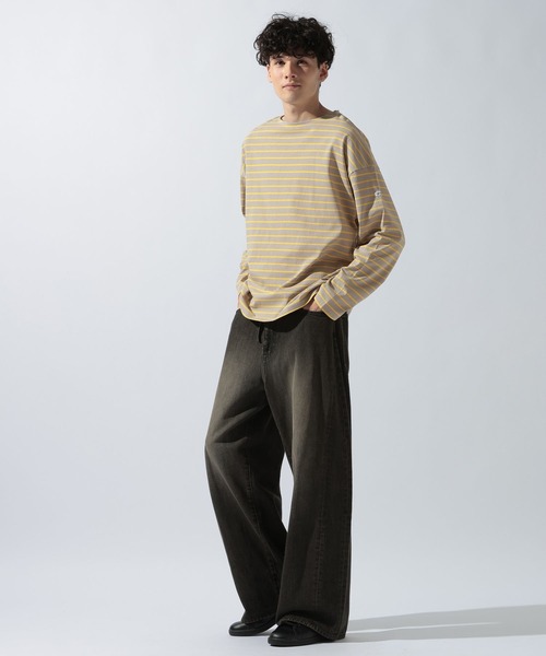 ORCIVAL(オーシバル)の「【ORCIVAL(オーシバル)】コットンジャージー クルーネック 長袖プルオーバー(Tシャツ/カットソー・メンズ・グリーン/ライトグレー/チャコール・MEDIUM)」の5枚目の写真
