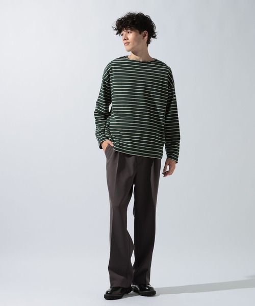 ORCIVAL(オーシバル)の「【ORCIVAL(オーシバル)】コットンジャージー クルーネック 長袖プルオーバー(Tシャツ/カットソー・メンズ・グリーン/ライトグレー/チャコール・MEDIUM)」の10枚目の写真