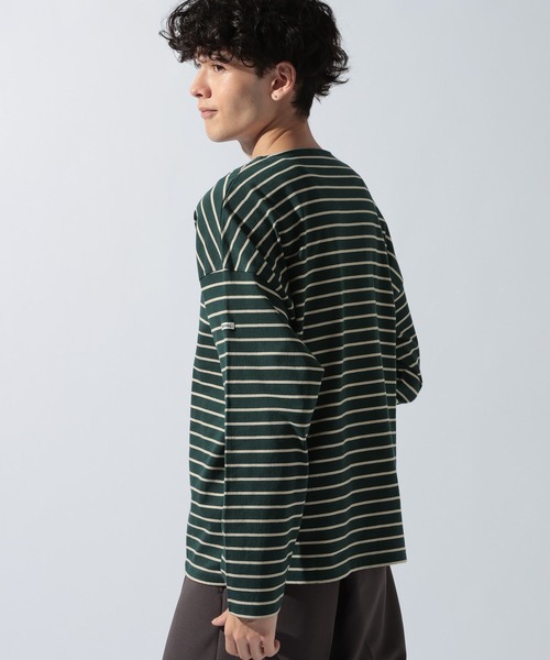 ORCIVAL(オーシバル)の「【ORCIVAL(オーシバル)】コットンジャージー クルーネック 長袖プルオーバー(Tシャツ/カットソー・メンズ・グリーン/ライトグレー/チャコール・MEDIUM)」の12枚目の写真