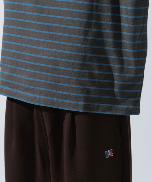 ORCIVAL(オーシバル)の「【ORCIVAL(オーシバル)】コットンジャージー クルーネック 長袖プルオーバー(Tシャツ/カットソー・メンズ・グリーン/ライトグレー/チャコール・MEDIUM)」の19枚目の写真