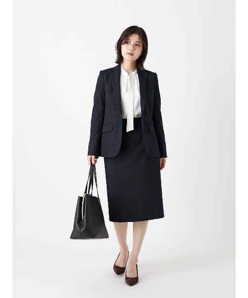 SUIT SQUARE(スーツスクエア)の「テーラードジャケット/ウォッシャブル/ストレッチ/グレンチェック/Suit Buffet(テーラードジャケット・レディース・チャコールグレー/ネイビー・36/38/40/42)」の12枚目の写真