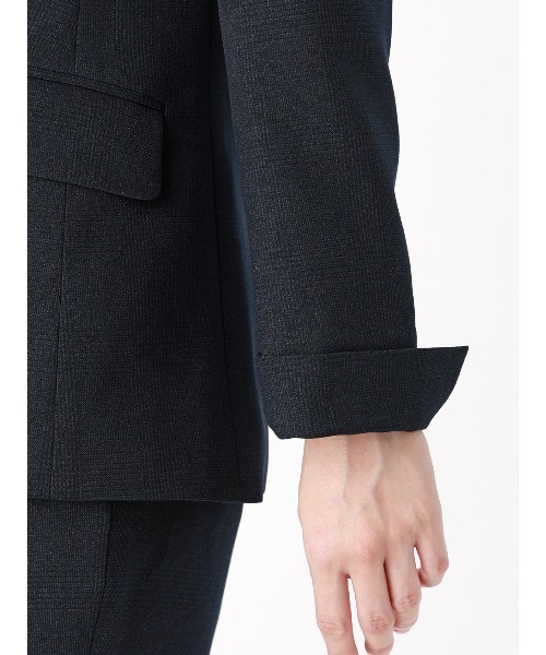 SUIT SQUARE(スーツスクエア)の「テーラードジャケット/ウォッシャブル/ストレッチ/グレンチェック/Suit Buffet(テーラードジャケット・レディース・チャコールグレー/ネイビー・36/38/40/42)」の8枚目の写真