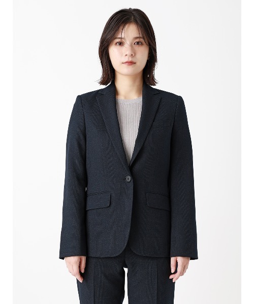 SUIT SQUARE(スーツスクエア)の「テーラードジャケット/ウォッシャブル/ストレッチ/グレンチェック/Suit Buffet(テーラードジャケット・レディース・チャコールグレー/ネイビー・36/38/40/42)」の3枚目の写真