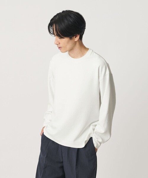 BEAUTY&YOUTH UNITED ARROWS(ビューティーアンドユースユナイテッドアローズ)の「FUSION TWILL クルーネック カットソー UVカット タテヨコストレッチ(Tシャツ/カットソー・メンズ・グレー/ダークグレー/ホワイト・S/M/XL/L)」の1枚目の写真