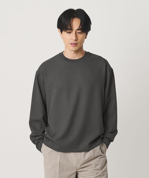 BEAUTY&YOUTH UNITED ARROWS(ビューティーアンドユースユナイテッドアローズ)の「FUSION TWILL クルーネック カットソー UVカット タテヨコストレッチ(Tシャツ/カットソー・メンズ・グレー/ダークグレー/ホワイト・S/M/XL/L)」の4枚目の写真