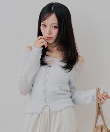 2wayシャーリングカーディガン
