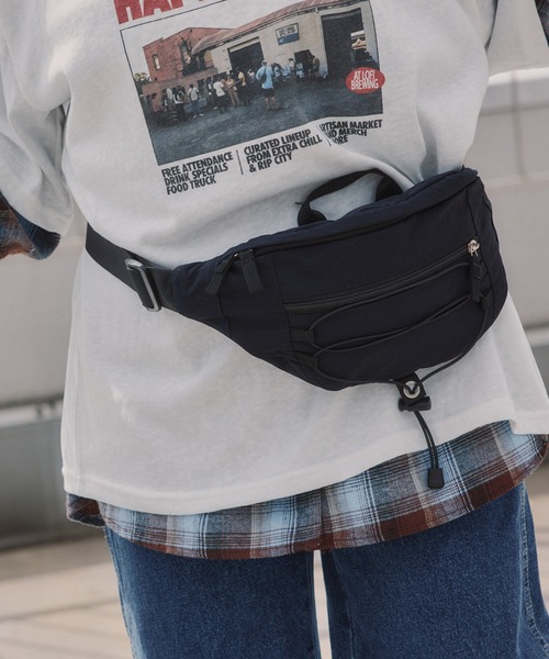 210nouve(トゥージュヌーブ)の「配色 ドローコード ボディバッグ(ボディバッグ/ウエストポーチ・レディース・パープル/グレー/ブラック・FREE)」の2枚目の写真