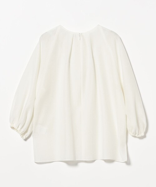 Demi-Luxe BEAMS(デミルクス ビームス)の「ジャガード ギャザー パフ ブラウス(シャツ/ブラウス・レディース・ホワイト系その他5/ネイビー・ONE SIZE)」の4枚目の写真