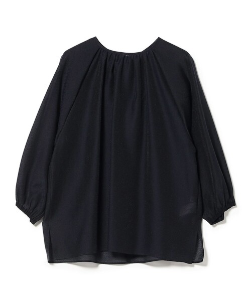 Demi-Luxe BEAMS(デミルクス ビームス)の「ジャガード ギャザー パフ ブラウス(シャツ/ブラウス・レディース・ホワイト系その他5/ネイビー・ONE SIZE)」の6枚目の写真