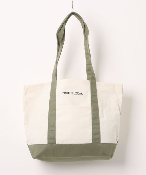 FRUIT OF THE LOOM(フルーツオブザルーム)の「FTL EX CANVAS TOTE BAG M(トートバッグ・メンズ・グリーン/エンジ/ネイビー/ライトブラウン/レッド/オフホワイト/ブルー系その他/ベージュ・FREE)」の4枚目の写真