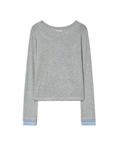 RENSE(レンセ)の「U-Neck Layered Long Sleeve Melange Gray(Tシャツ/カットソー・レディース・その他・OS)」の4枚目の写真