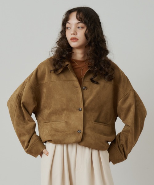 OLUN(オルン)の「suede blouson/スエードブルゾン(その他アウター・レディース・ブラウン/ベージュ・MEDIUM/SMALL)」の18枚目の写真