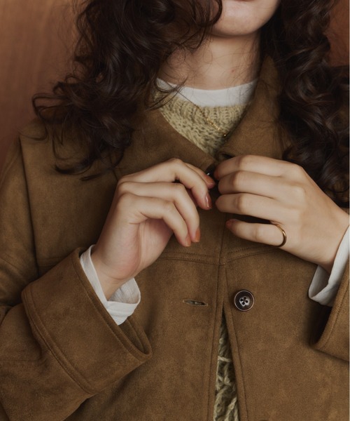 OLUN(オルン)の「suede blouson/スエードブルゾン(その他アウター・レディース・ブラウン/ベージュ・MEDIUM/SMALL)」の20枚目の写真