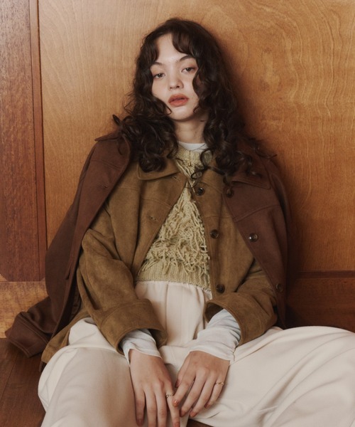 OLUN(オルン)の「suede blouson/スエードブルゾン(その他アウター・レディース・ブラウン/ベージュ・MEDIUM/SMALL)」の14枚目の写真