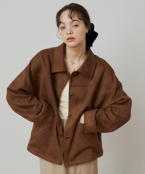 OLUN(オルン)の「suede blouson/スエードブルゾン(その他アウター・レディース・ブラウン/ベージュ・MEDIUM/SMALL)」の17枚目の写真