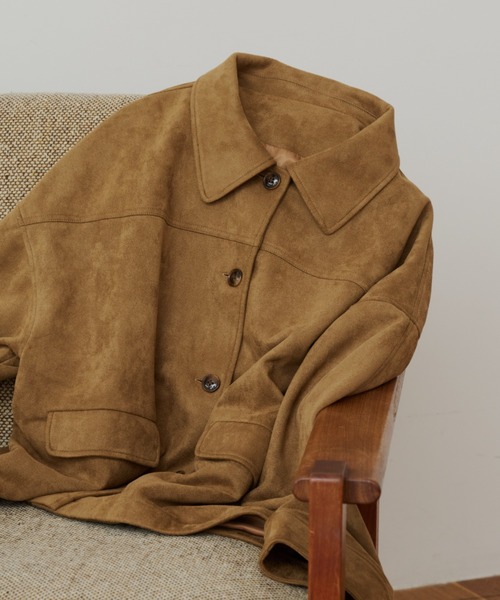 OLUN(オルン)の「suede blouson/スエードブルゾン(その他アウター・レディース・ブラウン/ベージュ・MEDIUM/SMALL)」の13枚目の写真