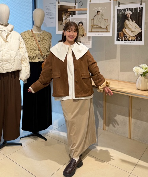 OLUN(オルン)の「suede blouson/スエードブルゾン(その他アウター・レディース・ブラウン/ベージュ・MEDIUM/SMALL)」の22枚目の写真