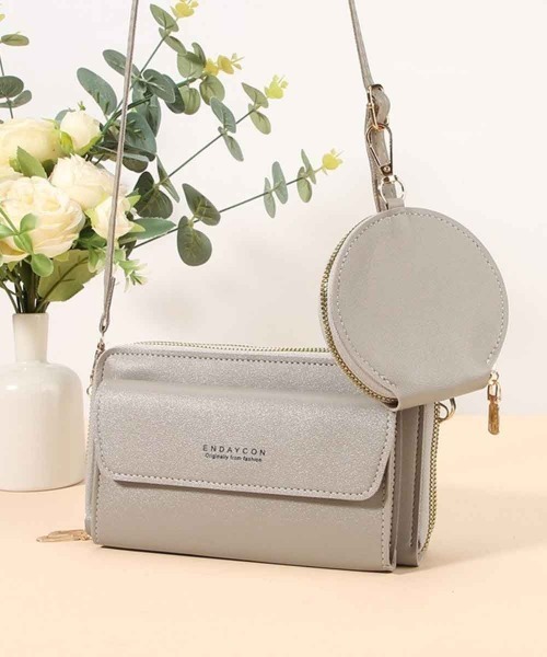 BACKYARD FAMILY(バックヤードファミリー)の「スマホショルダー 財布 一体型(ショルダーバッグ・レディース・グレー/ブラウン・FREE)」の2枚目の写真