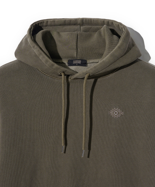 GAKKAI UNIONS(ガッカイユニオンズ)の「エスニックスリーブ PIGMENT フードT カーキモカ(パーカー・レディース・その他・SMALL/MEDIUM/LARGE/X-LARGE)」の5枚目の写真
