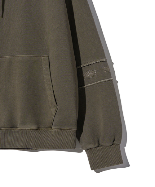 GAKKAI UNIONS(ガッカイユニオンズ)の「エスニックスリーブ PIGMENT フードT カーキモカ(パーカー・レディース・その他・SMALL/MEDIUM/LARGE/X-LARGE)」の7枚目の写真