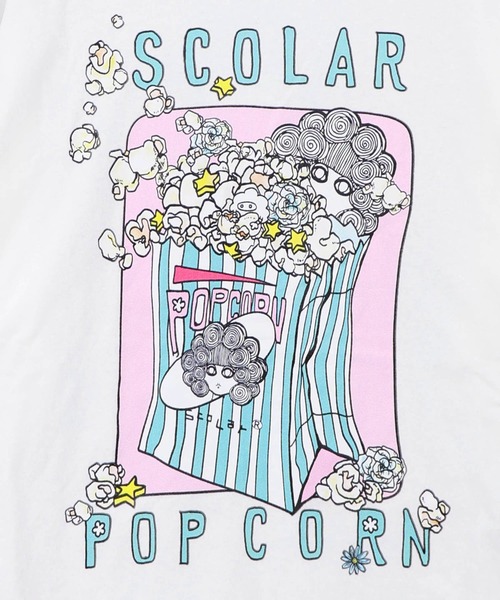 ScoLar(スカラー)の「ScoLar(スカラー) ポップコーン柄 ロングスリーブTシャツ(Tシャツ/カットソー・レディース・オフホワイト/ブラック・MEDIUM)」の12枚目の写真