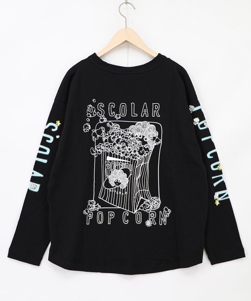 ScoLar(スカラー)の「ScoLar(スカラー) ポップコーン柄 ロングスリーブTシャツ(Tシャツ/カットソー・レディース・オフホワイト/ブラック・MEDIUM)」の14枚目の写真